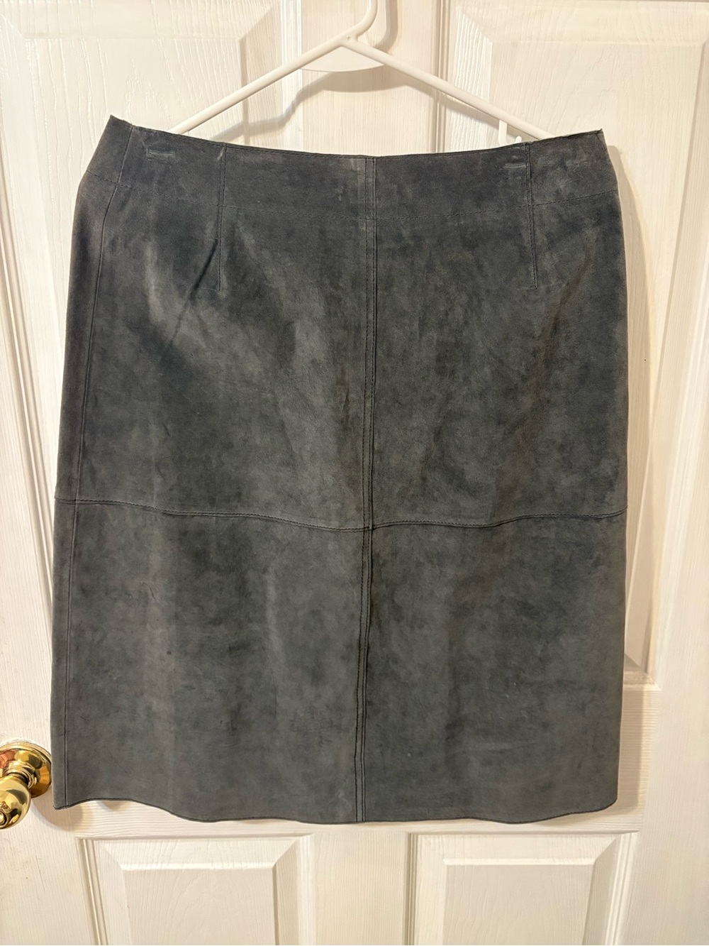 Issac Mizrahi Gray Suede A-Line Women's Skirt